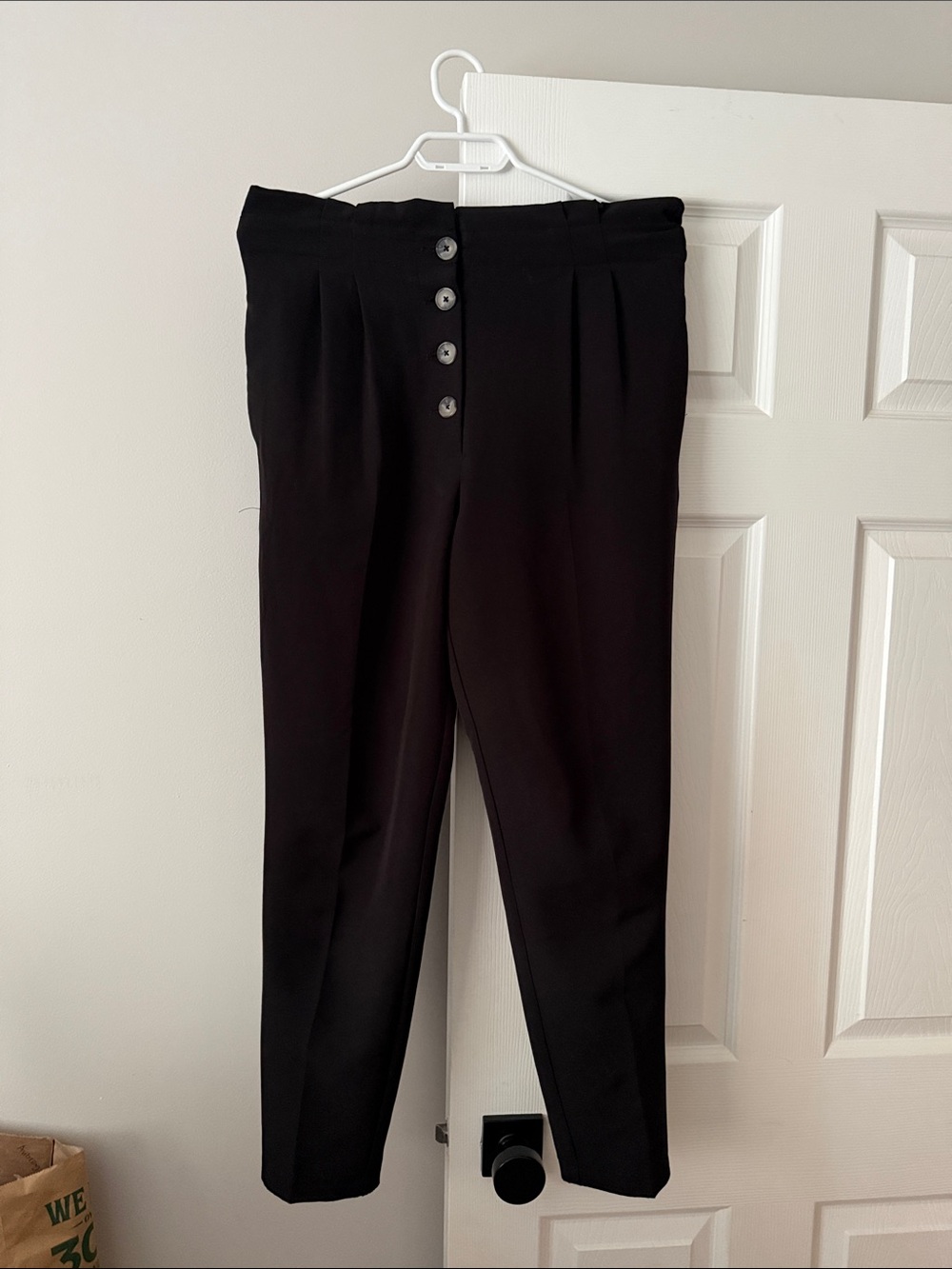 Dynamite high-Waist Black Button Front Trousers